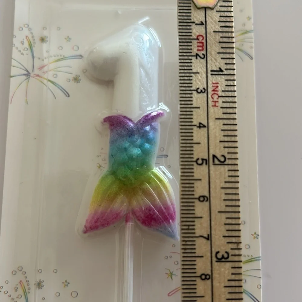 Mermaid Number 1 Birthday Candle.  BRAND NEW Happy 1st. Birthday.